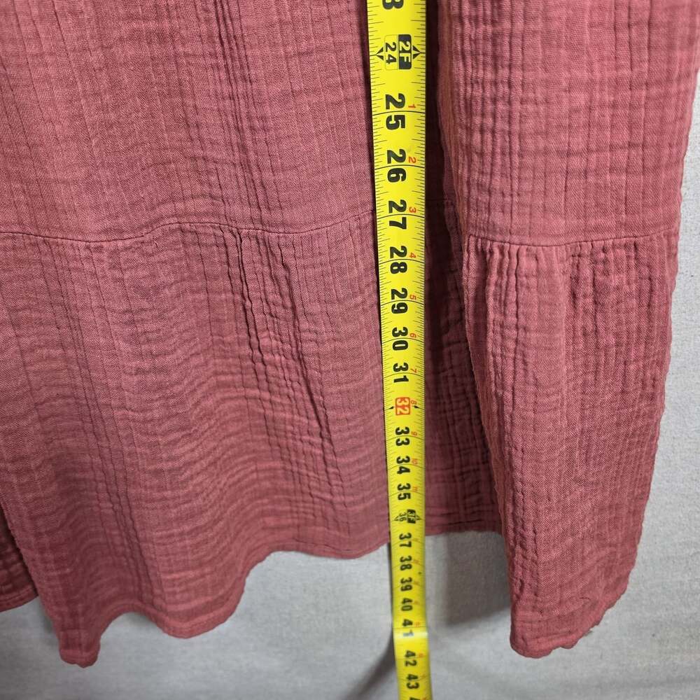 Maurices Rusty Red Sleeveless Button Sundress Midi Size L Tiered Lagenlook - Picture 5 of 8